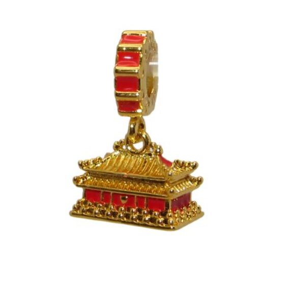 Pandora RARE Beijing Forbidden City SHINE CZ & Red Enamel Dangle Charm 768921C01 - Picture 4 of 7